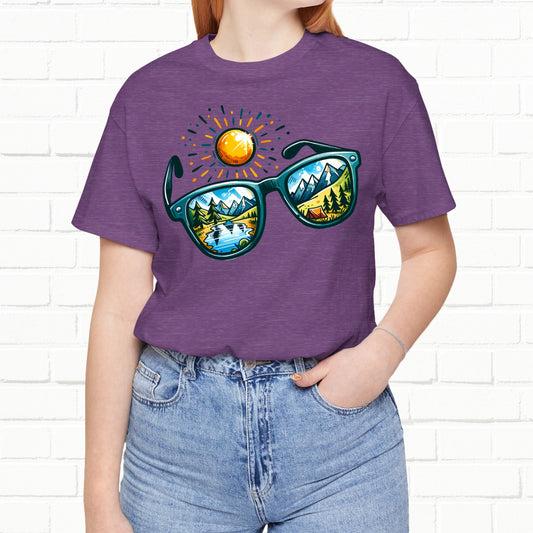 Outdoors Sunglass Colorful Art Unisex Hiking T-Shirt