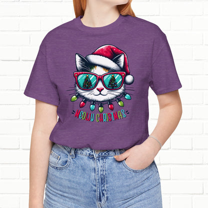 Meowy Christmas Funny Cool Cat Unisex T-Shirt