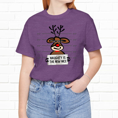 Reindeer Naughty Is The New Nice Funny Christmas Unisex T-Shirt