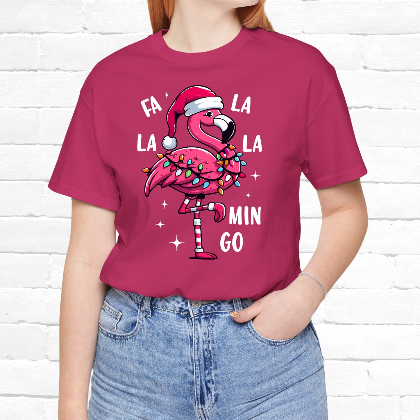 Fa La La-Mingo Funny Flamingo Unisex Christmas T-Shirt