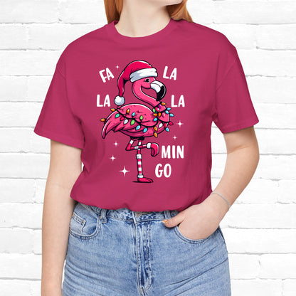 Fa La La-Mingo Funny Flamingo Unisex Christmas T-Shirt