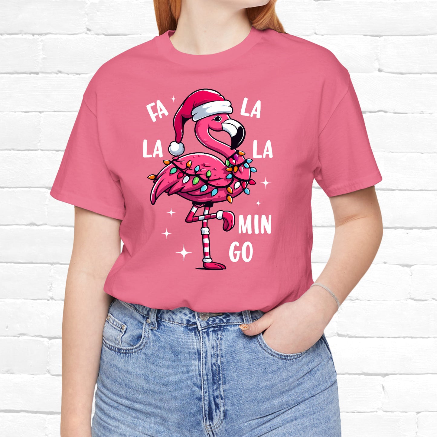 Fa La La-Mingo Funny Flamingo Unisex Christmas T-Shirt