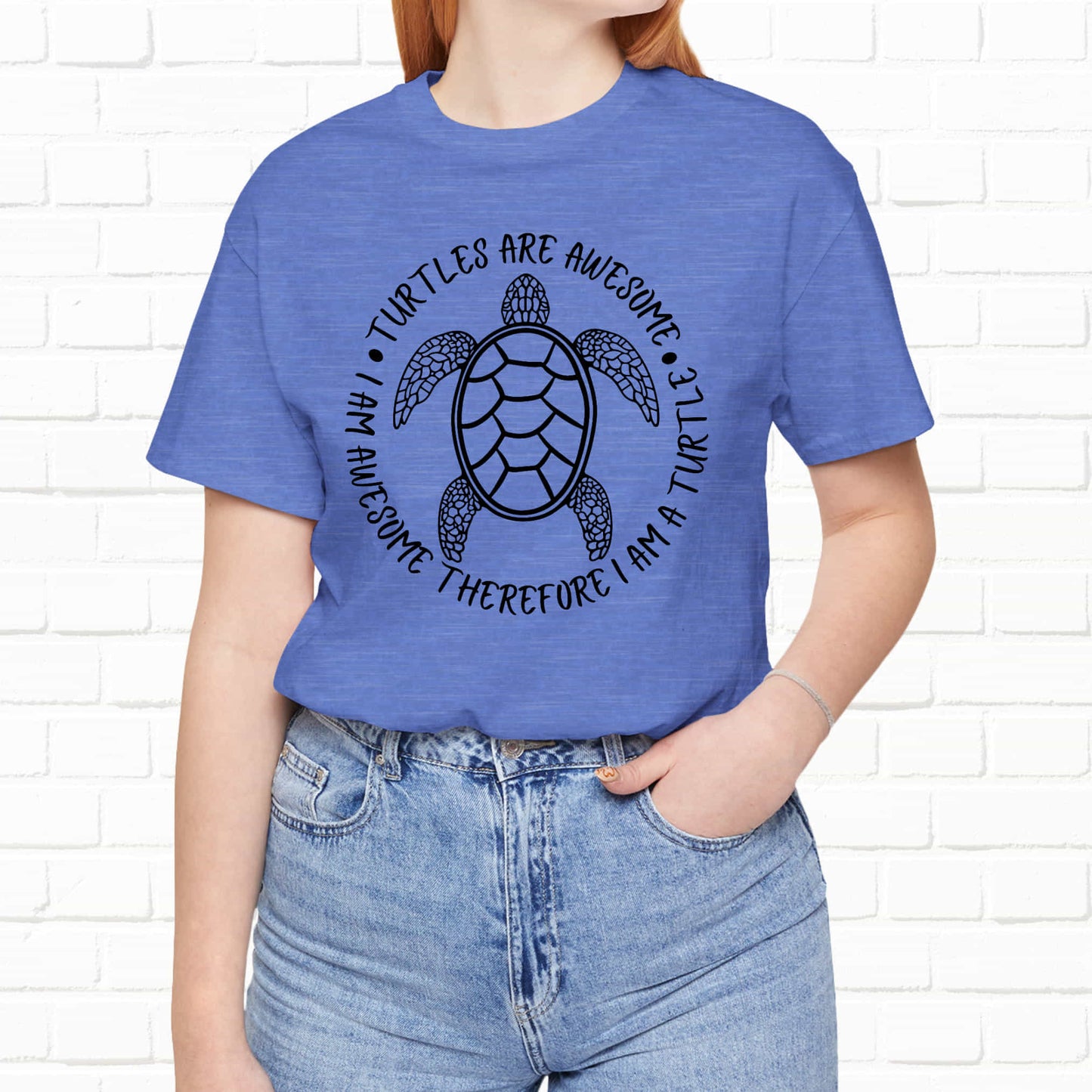 Turtles Are Awesome Therefore I Am A Turtle Funny Beach Unisex T-Shirt