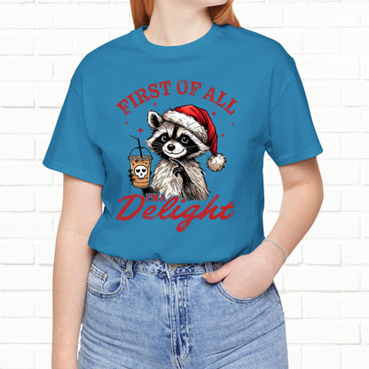 Raccoon I'm A Delight Funny Unisex Christmas T-Shirt