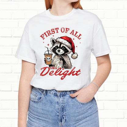 Raccoon I'm A Delight Funny Unisex Christmas T-Shirt