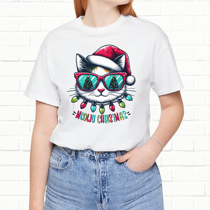 Meowy Christmas Funny Cool Cat Unisex T-Shirt
