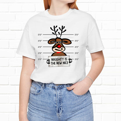 Reindeer Naughty Is The New Nice Funny Christmas Unisex T-Shirt