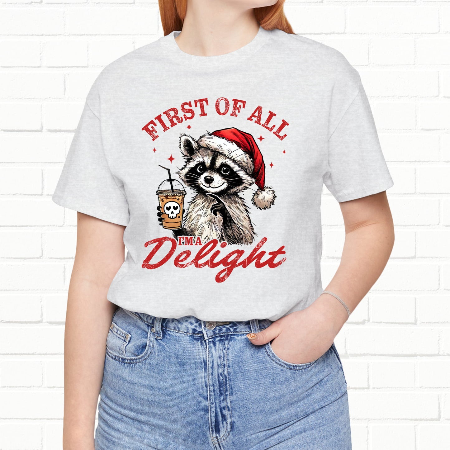 Raccoon I'm A Delight Funny Unisex Christmas T-Shirt