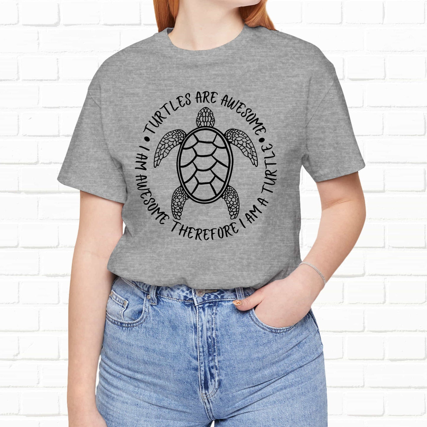 Turtles Are Awesome Therefore I Am A Turtle Funny Beach Unisex T-Shirt