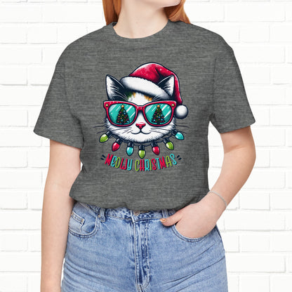 Meowy Christmas Funny Cool Cat Unisex T-Shirt
