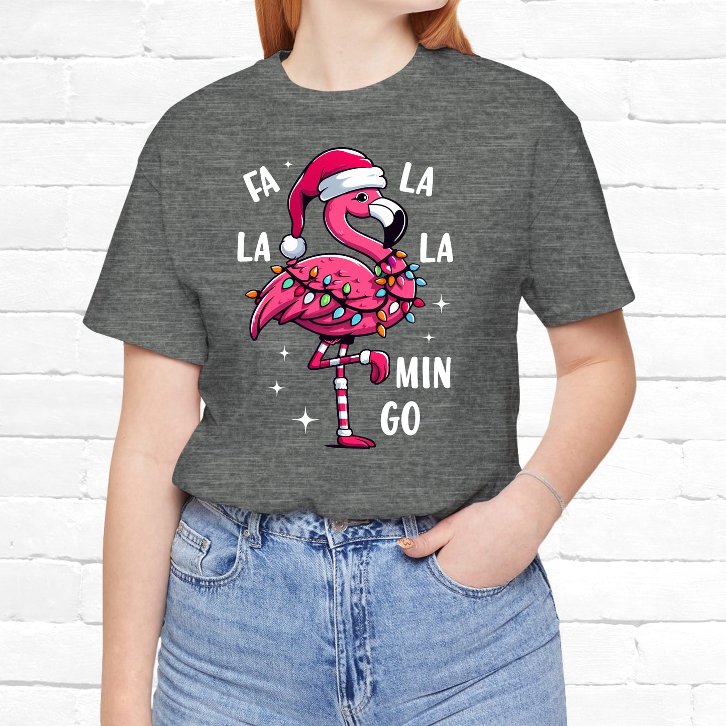 Fa La La-Mingo Funny Flamingo Unisex Christmas T-Shirt