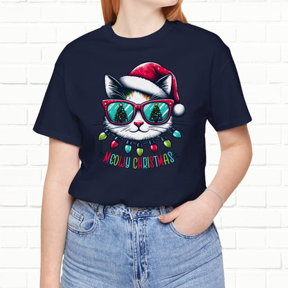 Meowy Christmas Funny Cool Cat Unisex T-Shirt