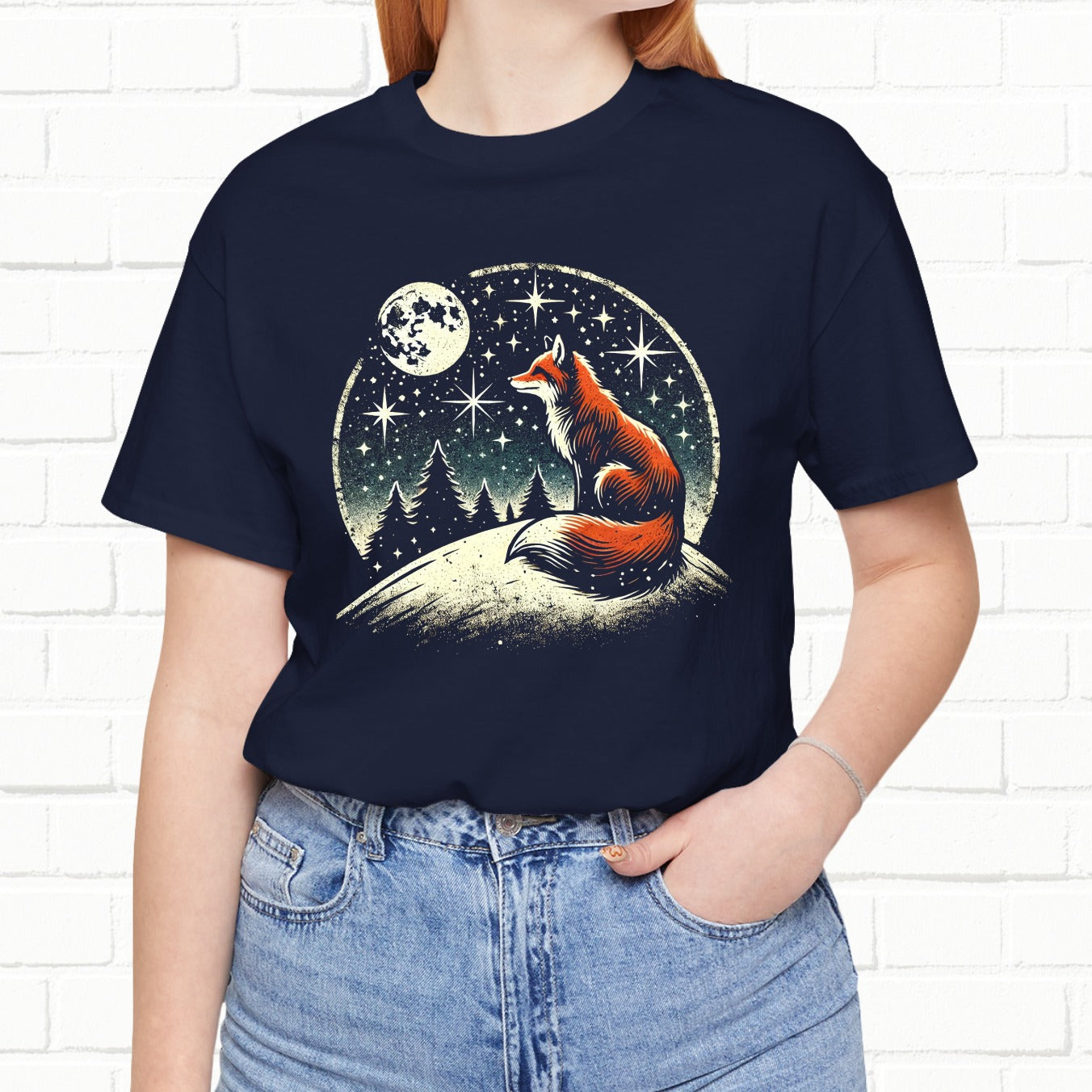 Twilight Fox Under The Stars Unisex T-Shirt