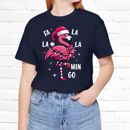 Fa La La-Mingo Funny Flamingo Unisex Christmas T-Shirt