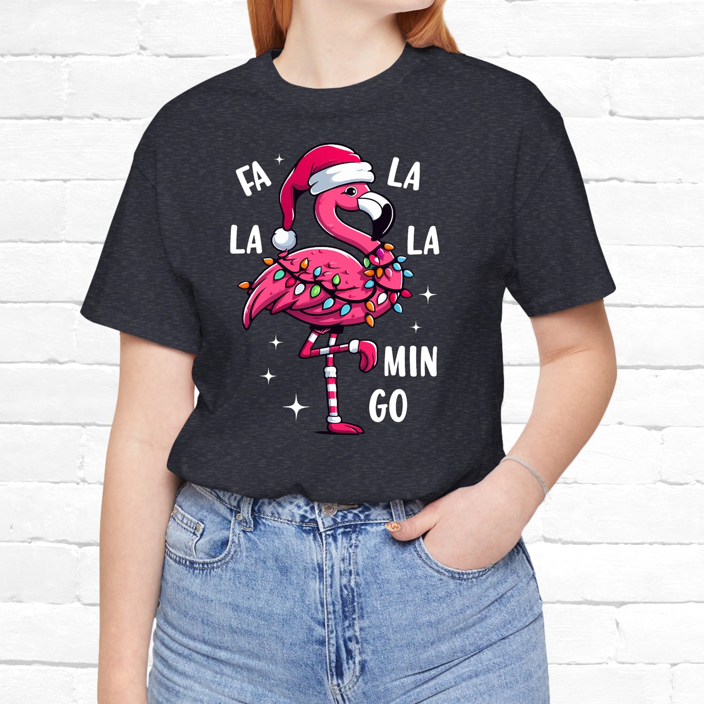 Fa La La-Mingo Funny Flamingo Unisex Christmas T-Shirt