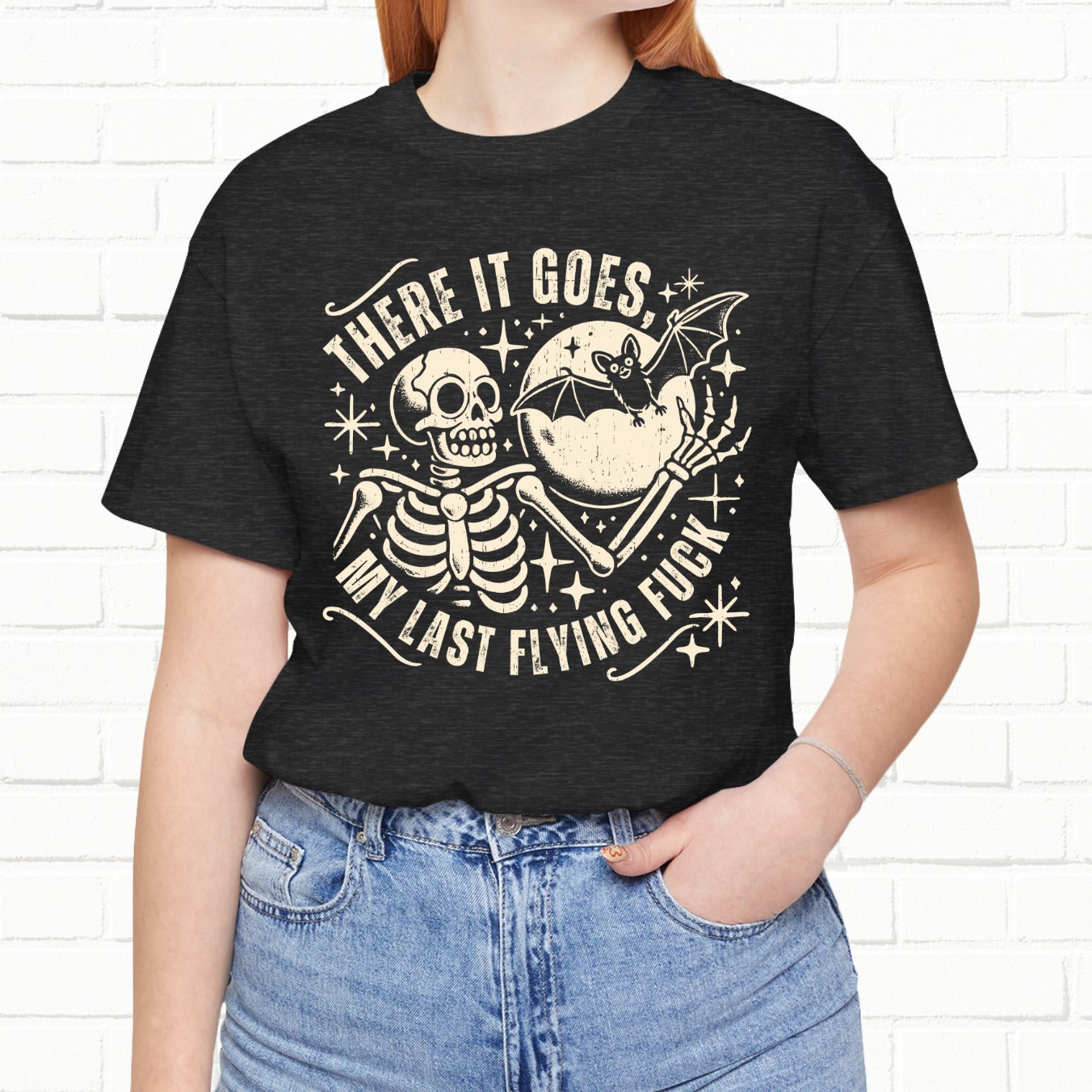 There It Goes My Last Flying Funny Skeleton Unisex T-Shirt