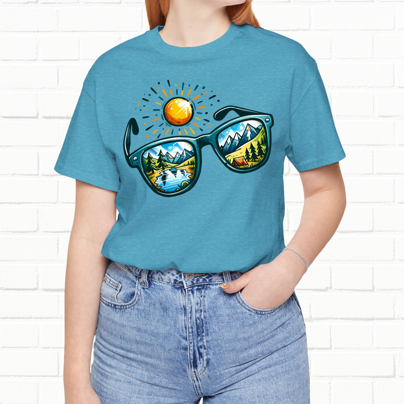 Outdoors Sunglass Colorful Art Unisex Hiking T-Shirt