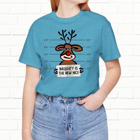Reindeer Naughty Is The New Nice Funny Christmas Unisex T-Shirt
