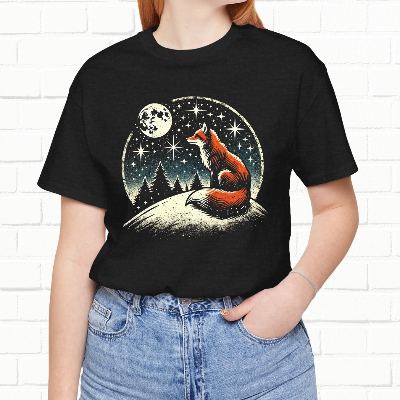 Twilight Fox Under The Stars Unisex T-Shirt