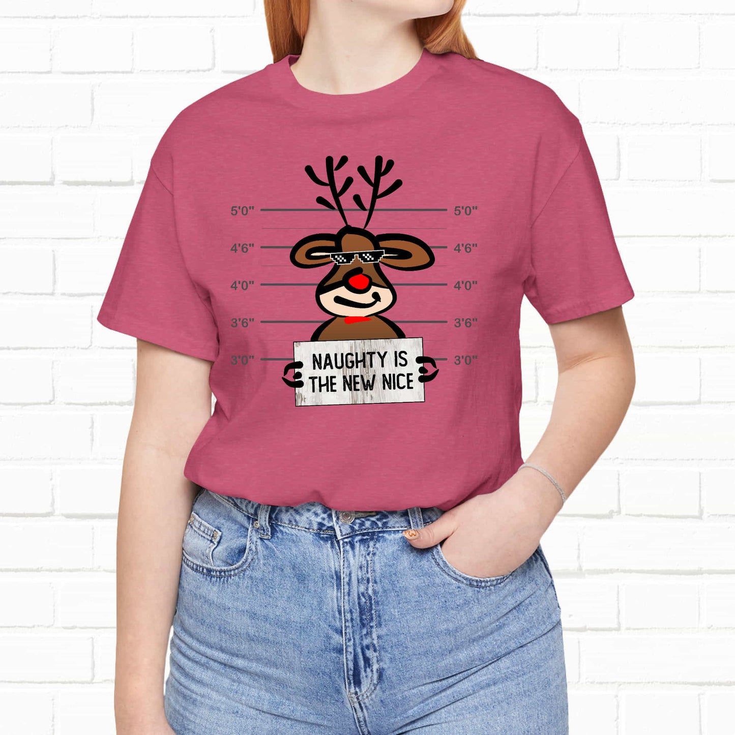 Reindeer Naughty Is The New Nice Funny Christmas Unisex T-Shirt