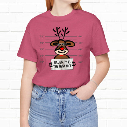 Reindeer Naughty Is The New Nice Funny Christmas Unisex T-Shirt