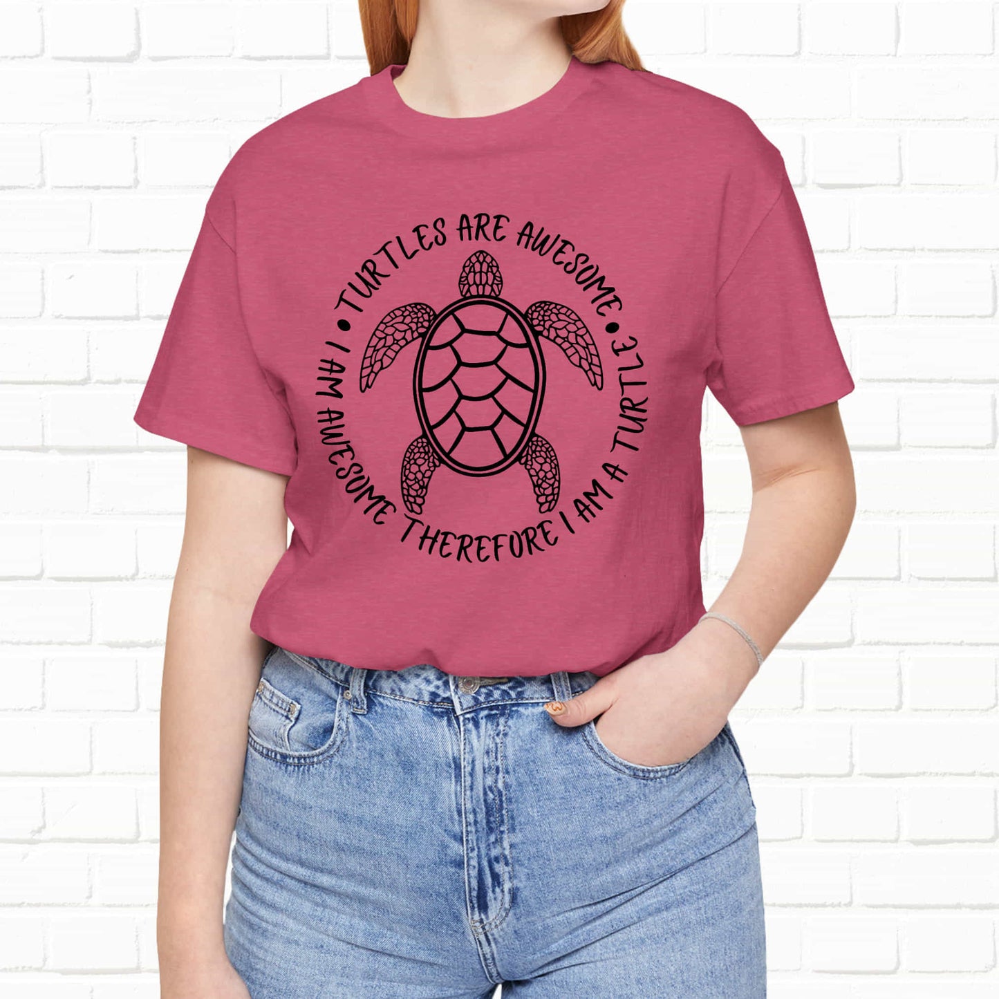 Turtles Are Awesome Therefore I Am A Turtle Funny Beach Unisex T-Shirt