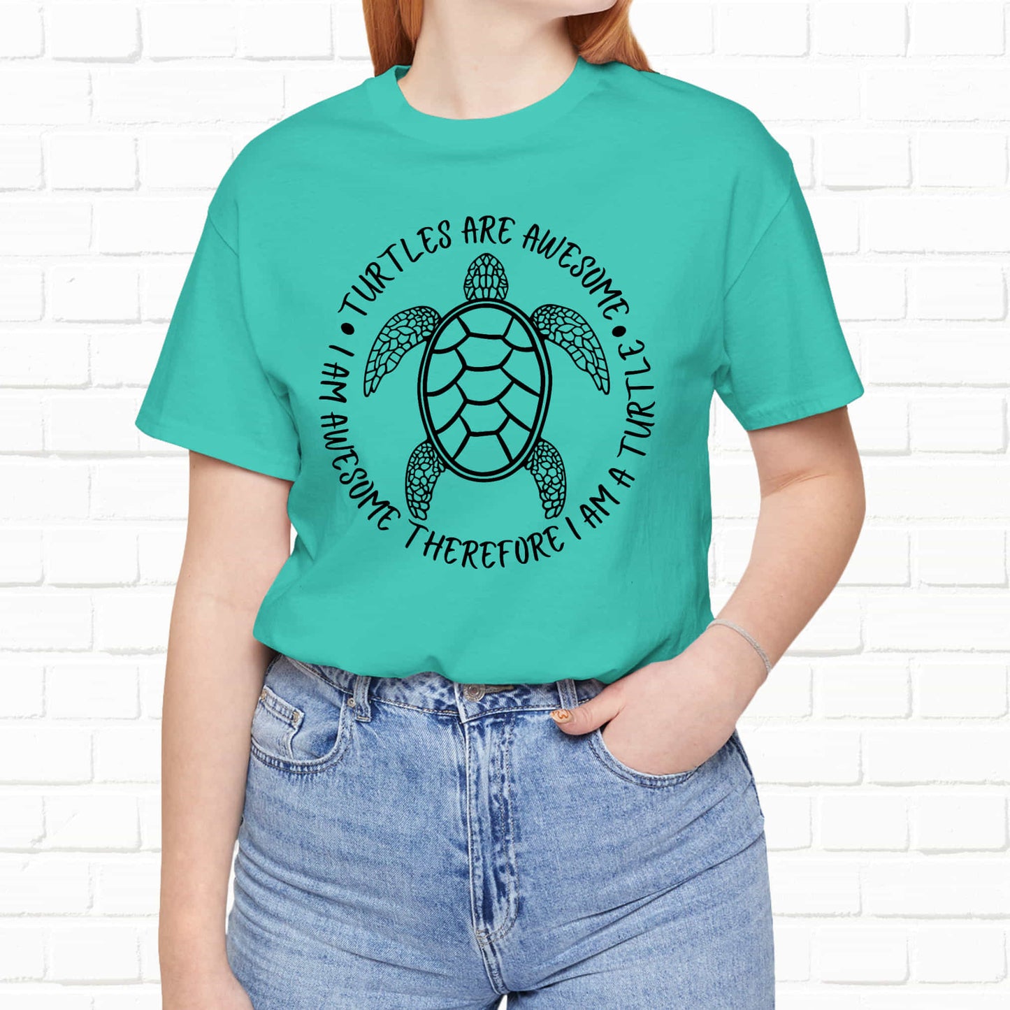 Turtles Are Awesome Therefore I Am A Turtle Funny Beach Unisex T-Shirt