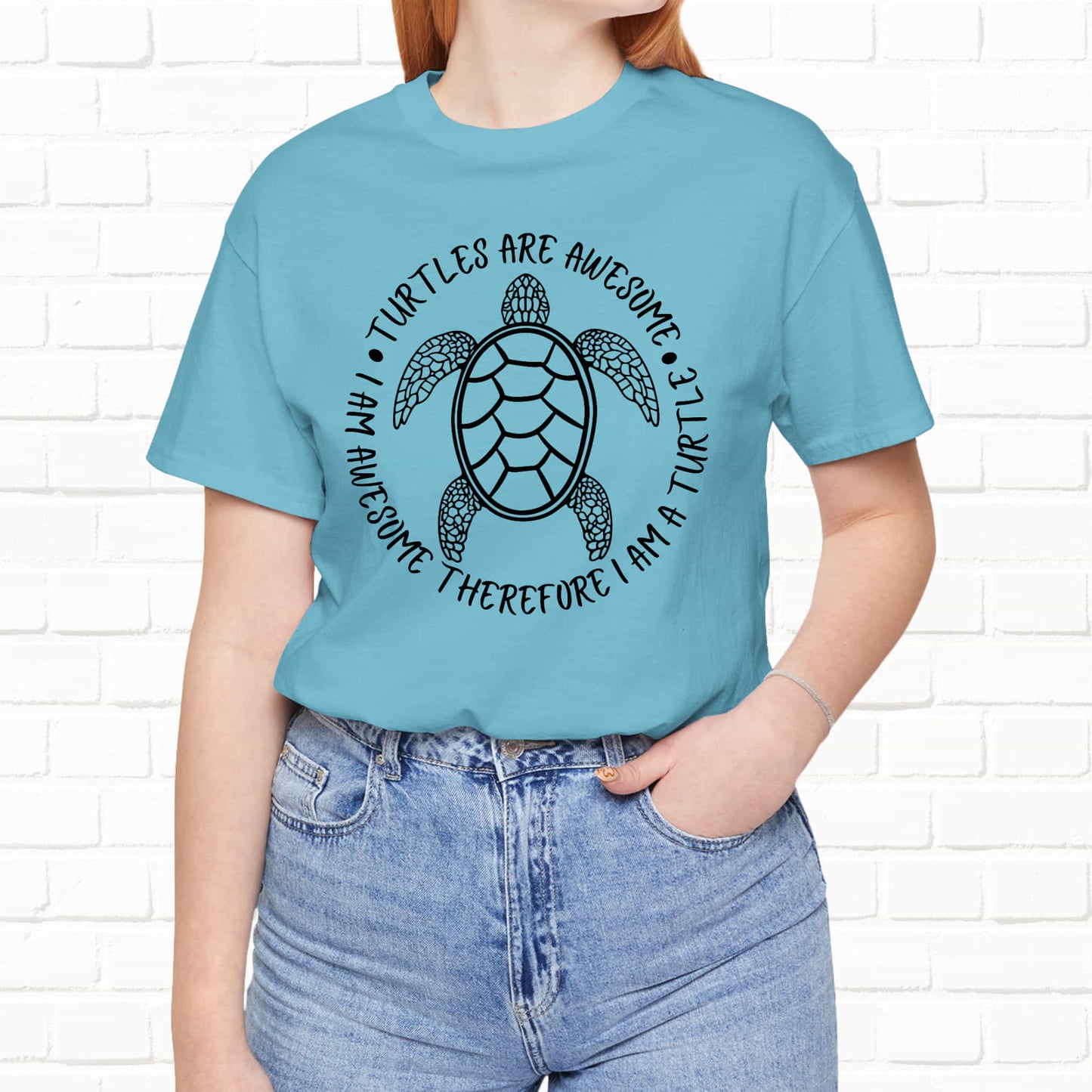Turtles Are Awesome Therefore I Am A Turtle Funny Beach Unisex T-Shirt