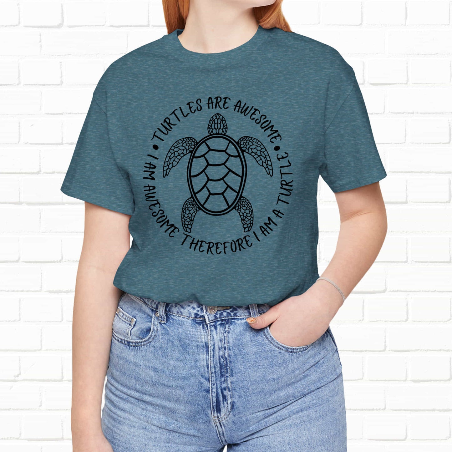 Turtles Are Awesome Therefore I Am A Turtle Funny Beach Unisex T-Shirt