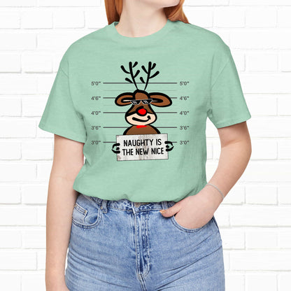 Reindeer Naughty Is The New Nice Funny Christmas Unisex T-Shirt