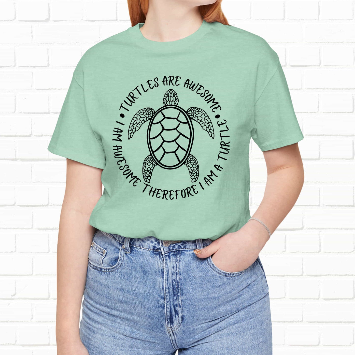 Turtles Are Awesome Therefore I Am A Turtle Funny Beach Unisex T-Shirt