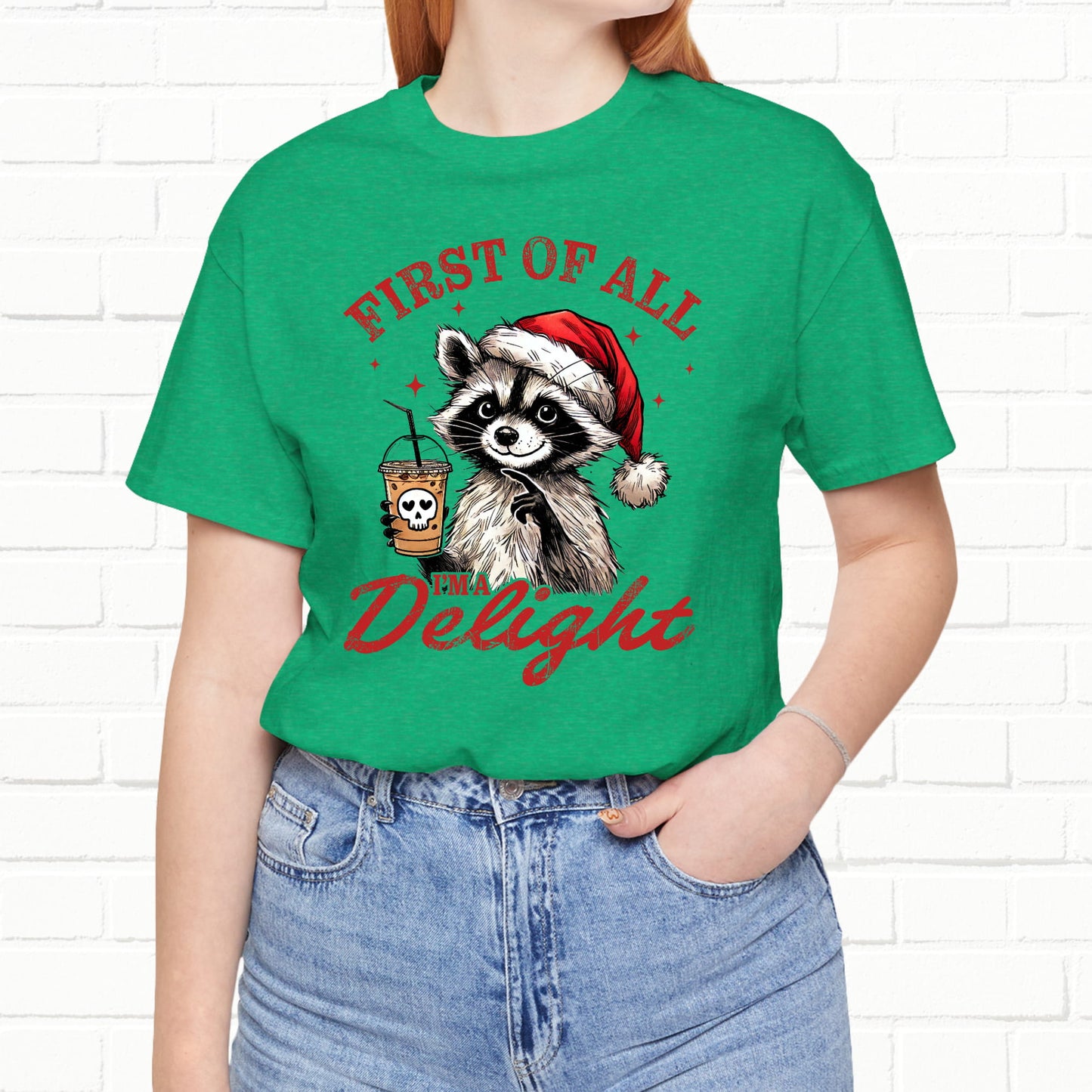 Raccoon I'm A Delight Funny Unisex Christmas T-Shirt