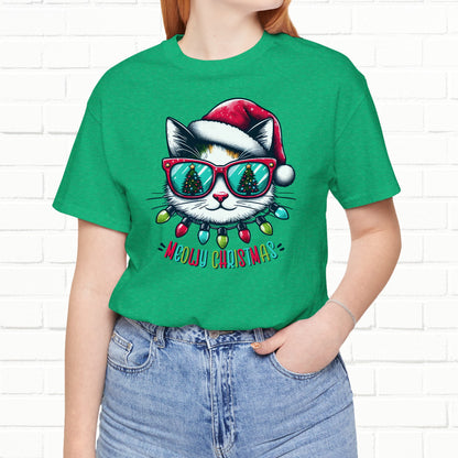 Meowy Christmas Funny Cool Cat Unisex T-Shirt
