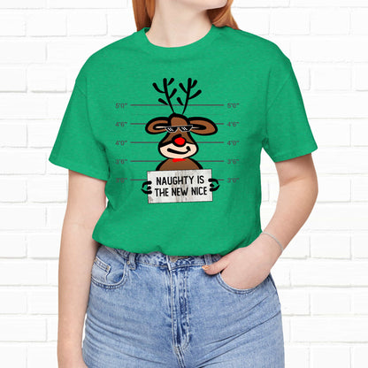 Reindeer Naughty Is The New Nice Funny Christmas Unisex T-Shirt