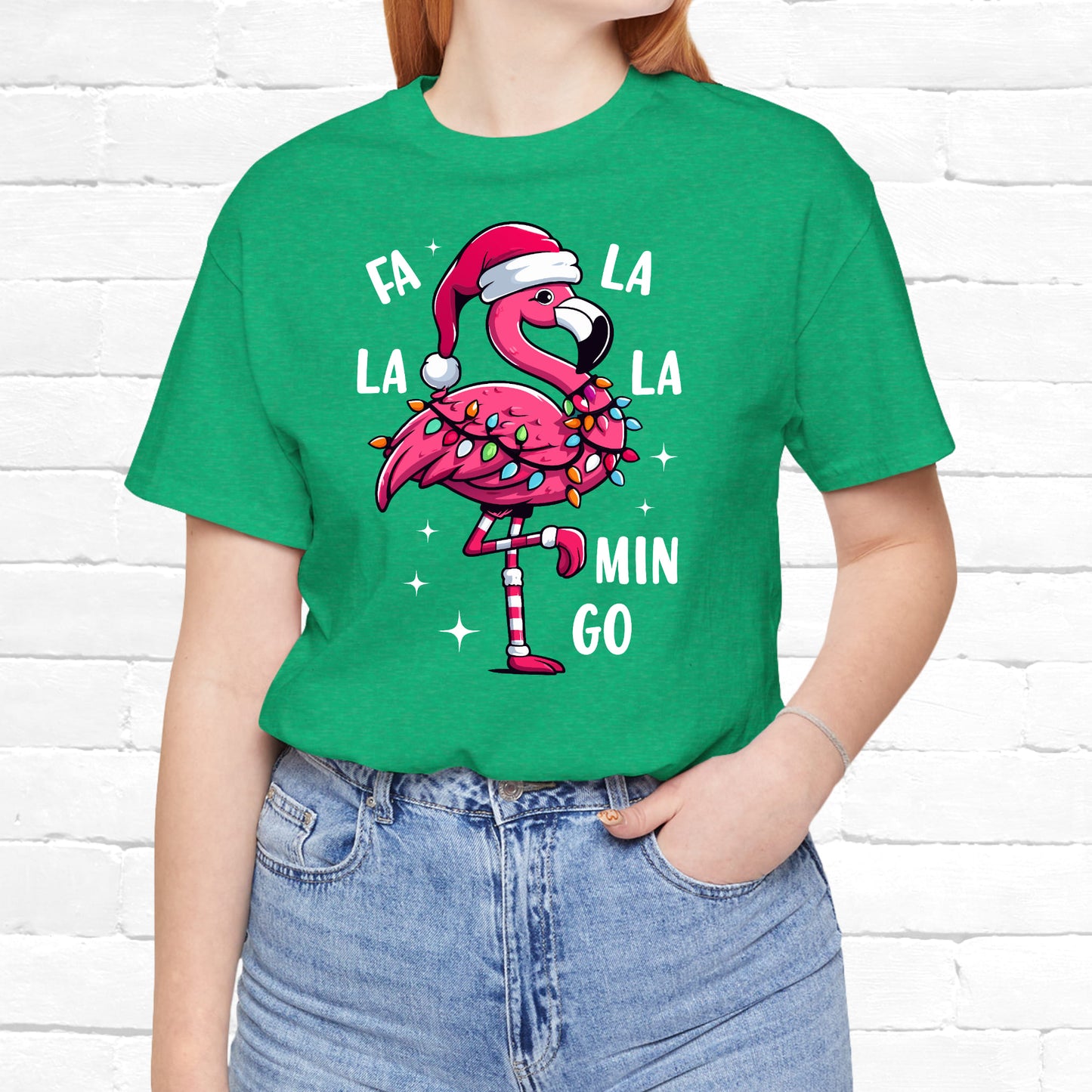 Fa La La-Mingo Funny Flamingo Unisex Christmas T-Shirt