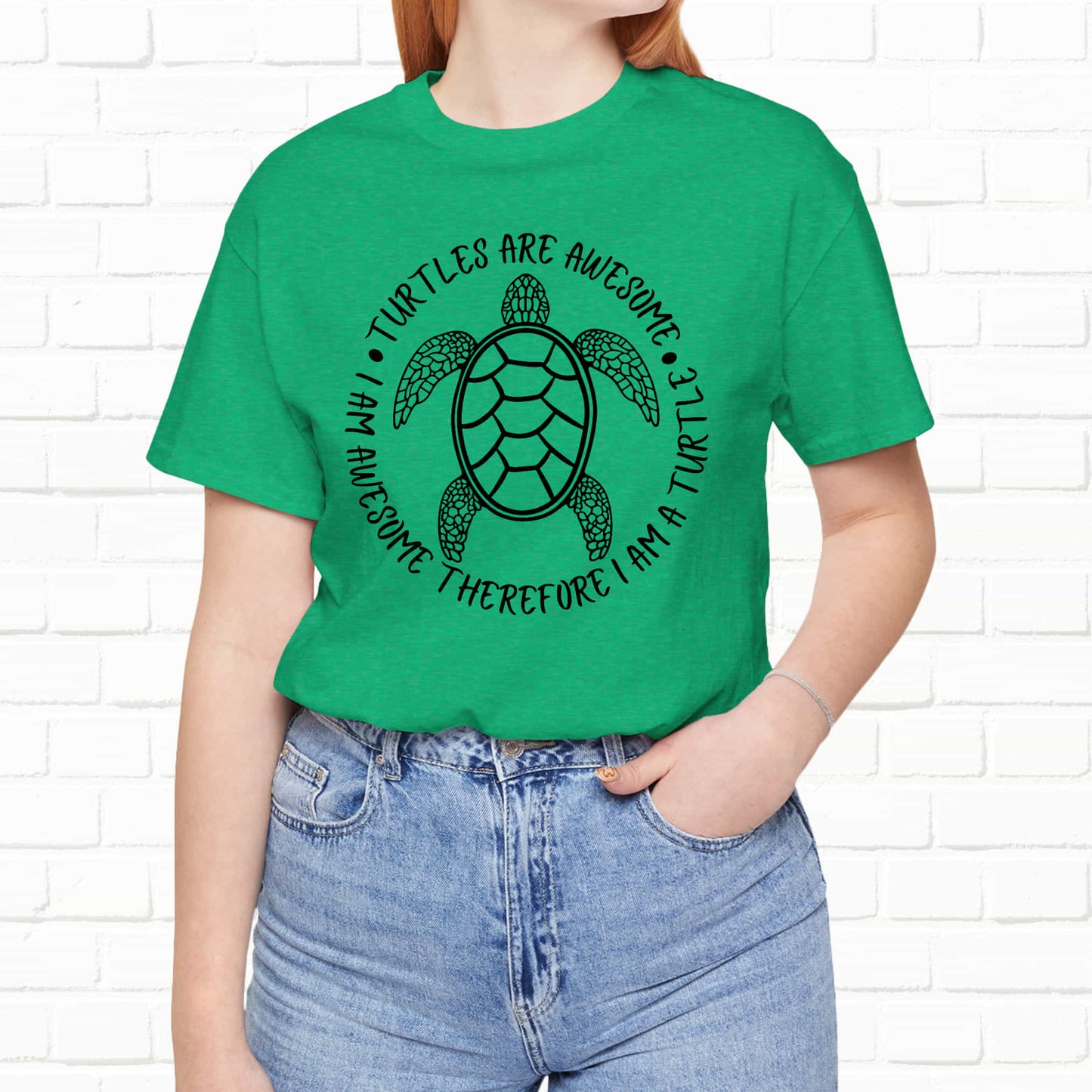 Turtles Are Awesome Therefore I Am A Turtle Funny Beach Unisex T-Shirt