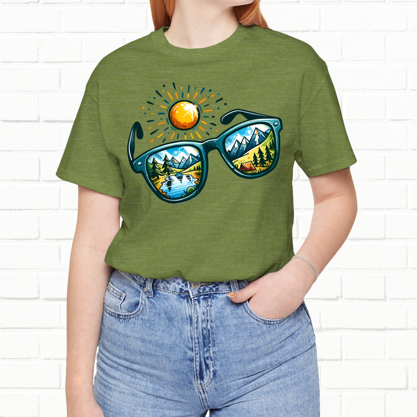 Outdoors Sunglass Colorful Art Unisex Hiking T-Shirt