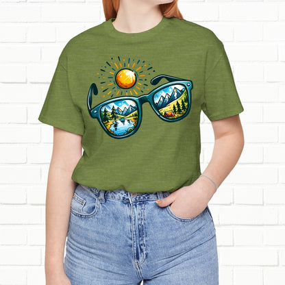 Outdoors Sunglass Colorful Art Unisex Hiking T-Shirt