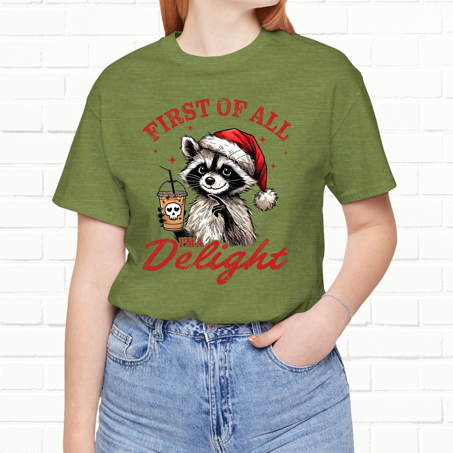 Raccoon I'm A Delight Funny Unisex Christmas T-Shirt