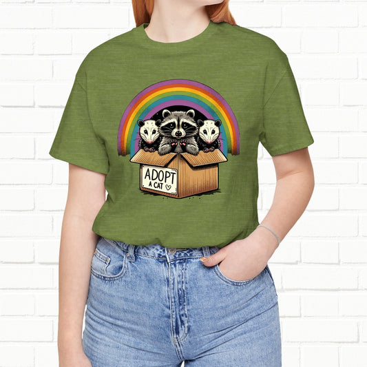 Adopt A Pet Funny Mischievous Raccoon Possum In Box Unisex T-Shirt