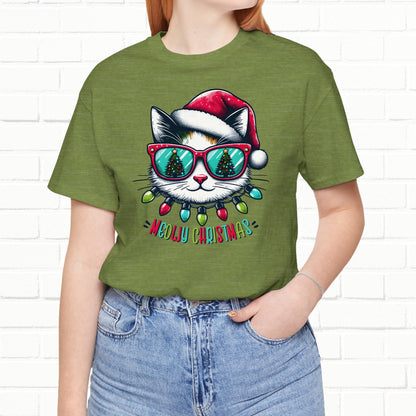 Meowy Christmas Funny Cool Cat Unisex T-Shirt