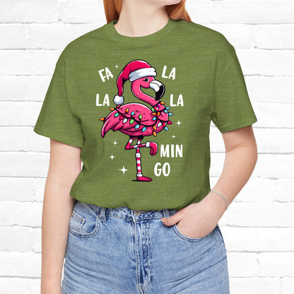 Fa La La-Mingo Funny Flamingo Unisex Christmas T-Shirt